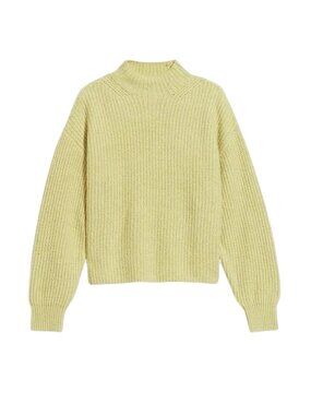 Old Navy SoSoft Lemongrass Mock Neck Sweater - Ribbed Knit Pullover  - Size S
